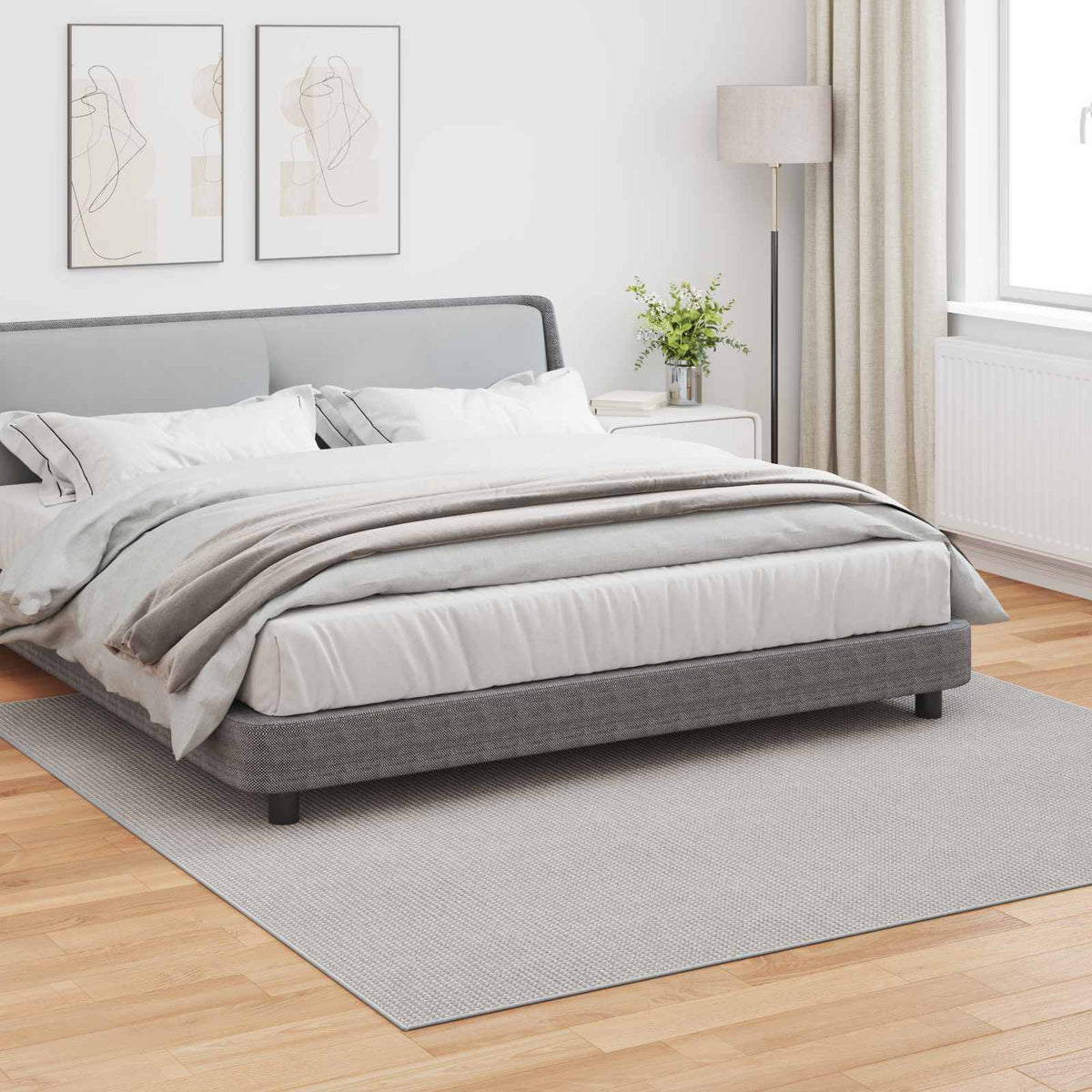 Indendørs tæppe LUGO Cremefarvet 240 x 240 cm Polyester
