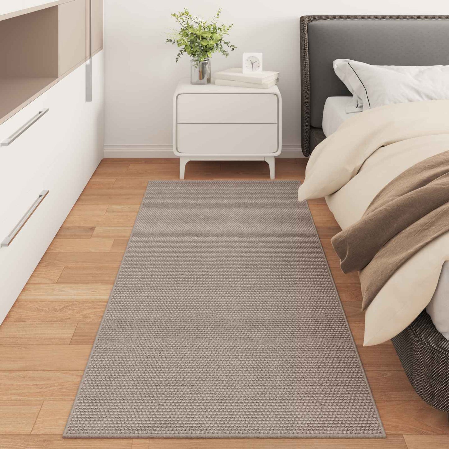 Indendørs tæppe LUGO Creme og Taupe 80 x 200 cm Polyester