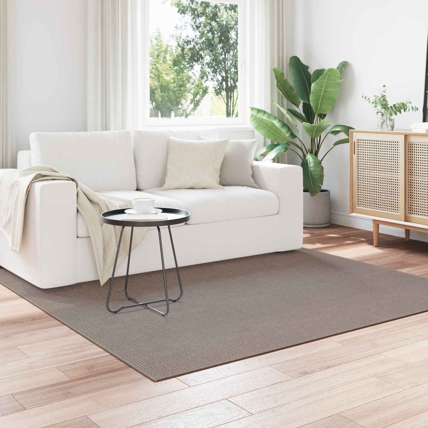 Indendørs tæppe LUGO Creme og Taupe 120 x 120 cm Polyester