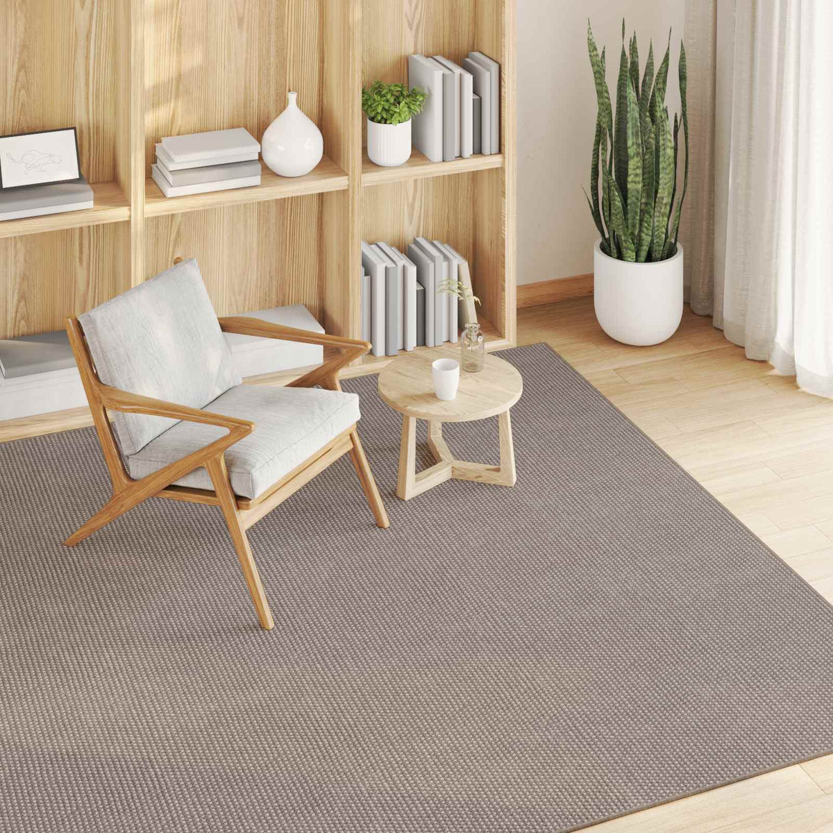 Indendørs tæppe LUGO Creme og Taupe 120 x 120 cm Polyester