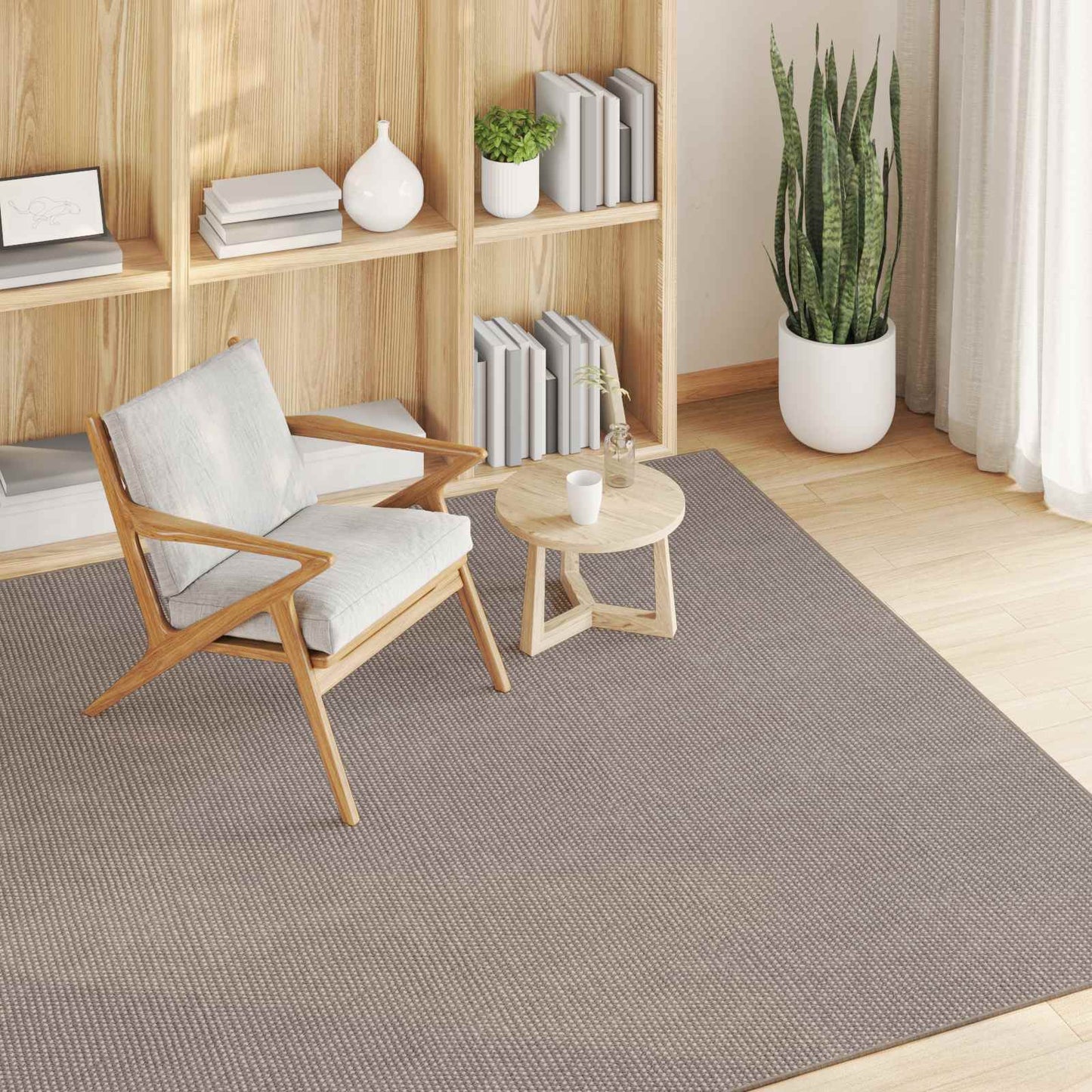 Indendørs tæppe LUGO Creme og Taupe 200 x 200 cm Polyester
