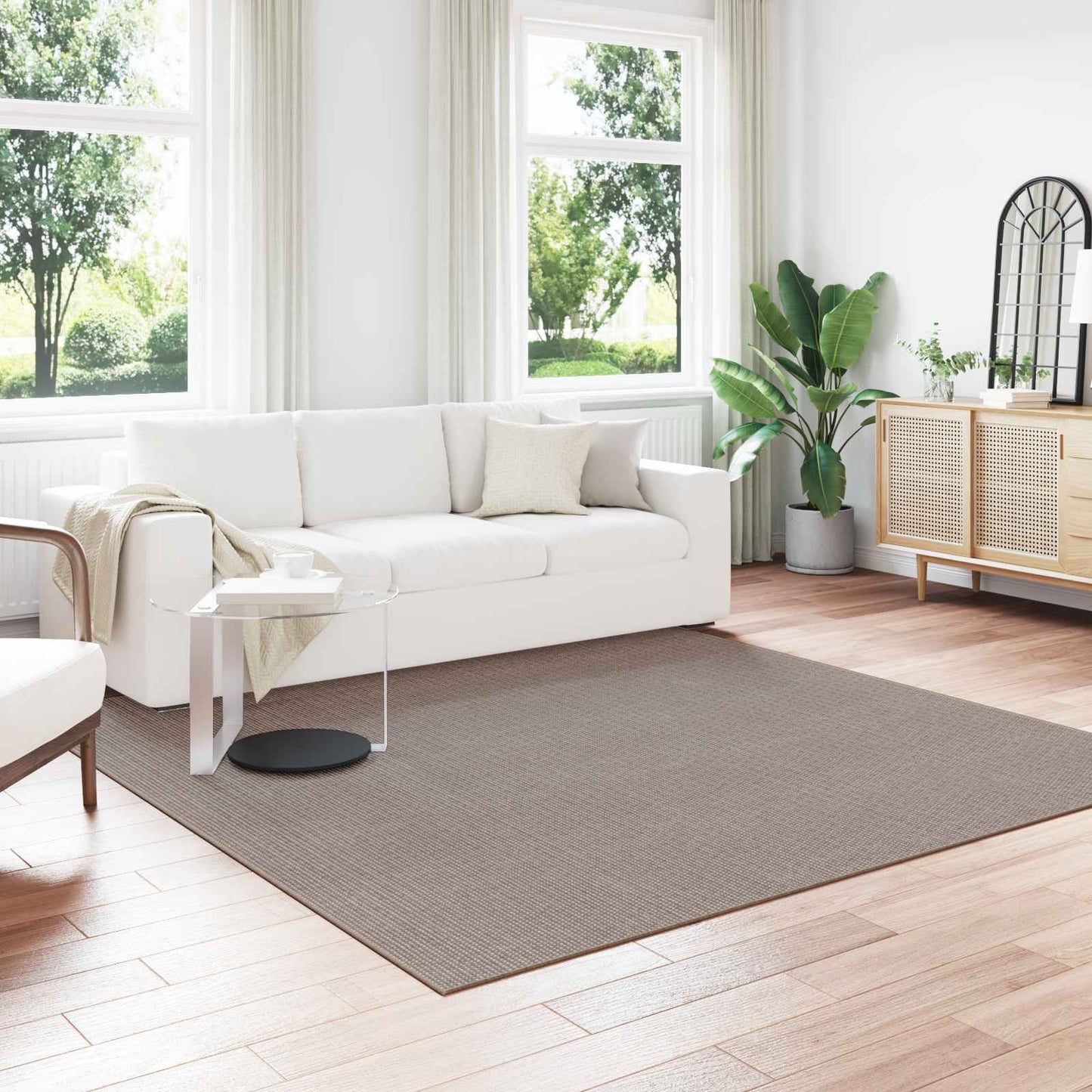 Indendørs tæppe LUGO Creme og Taupe 240 x 240 cm Polyester