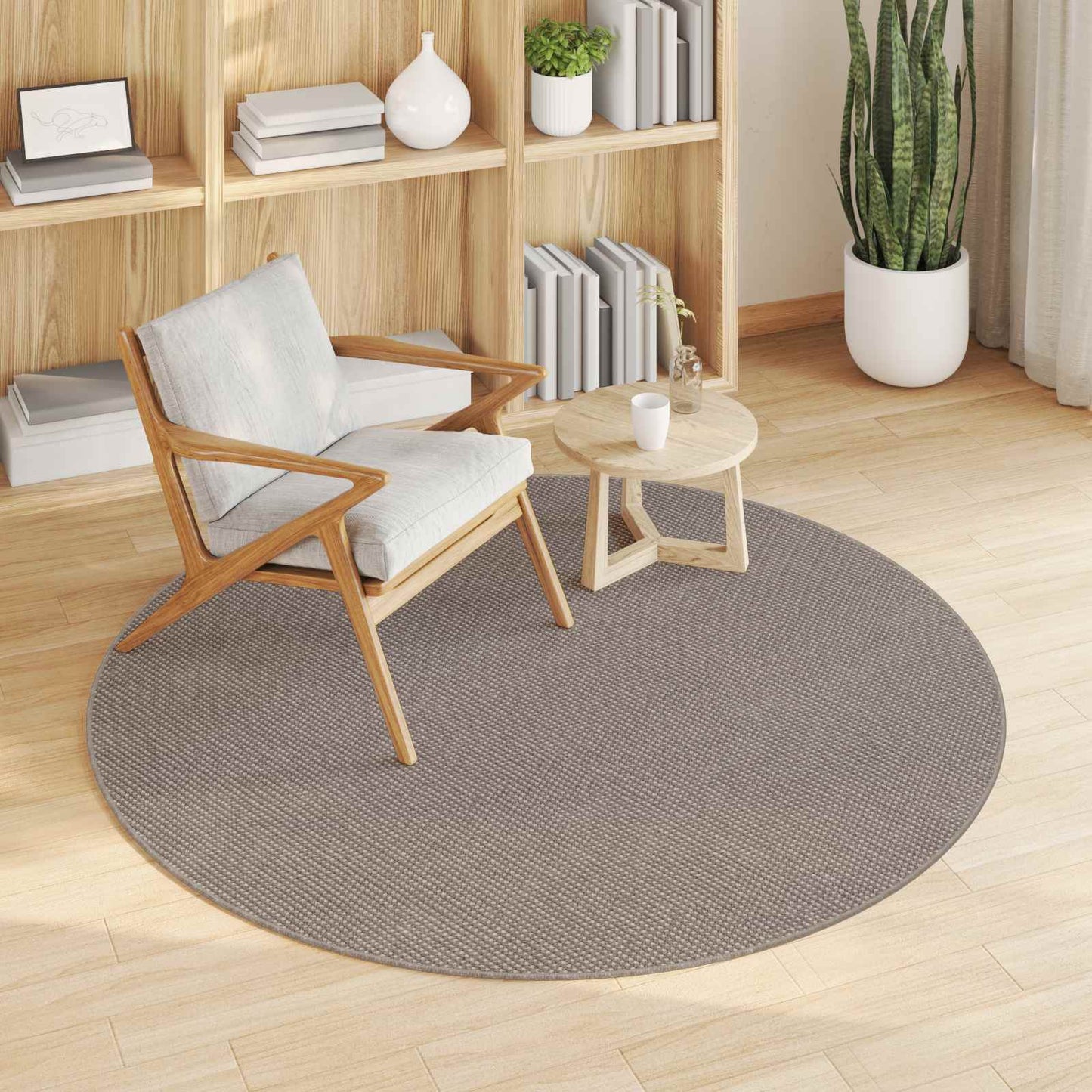 Indendørs tæppe LUGO Creme og Taupe Ø 200 cm Polyester