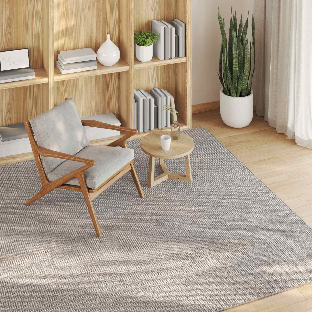 Indendørs tæppe LUGO Gråbrun 200 x 200 cm Polyester