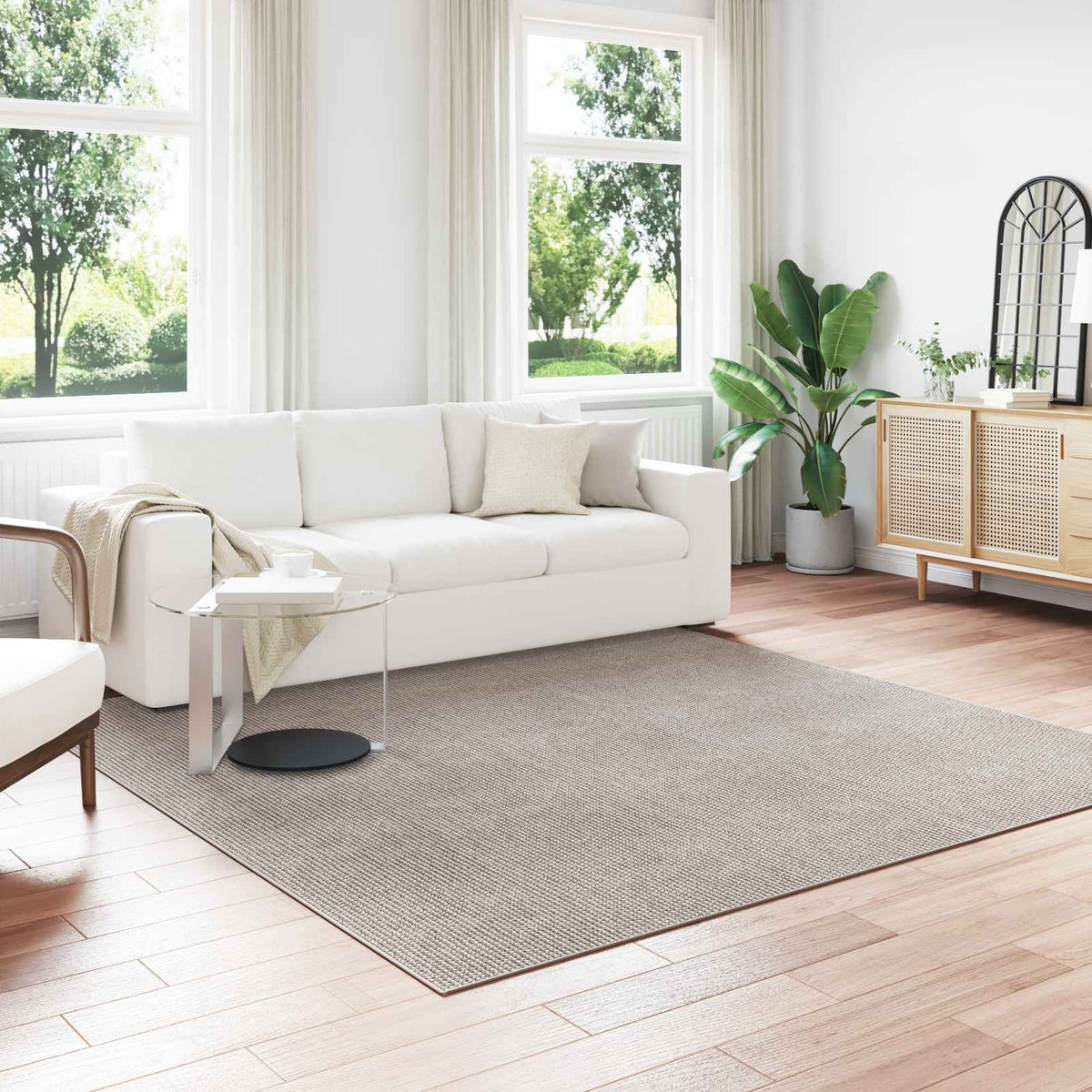 Indendørs tæppe LUGO Gråbrun 240 x 240 cm Polyester