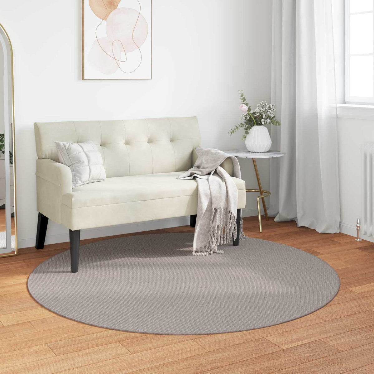Indendørs tæppe LUGO Gråbrun Ø 160 cm Polyester