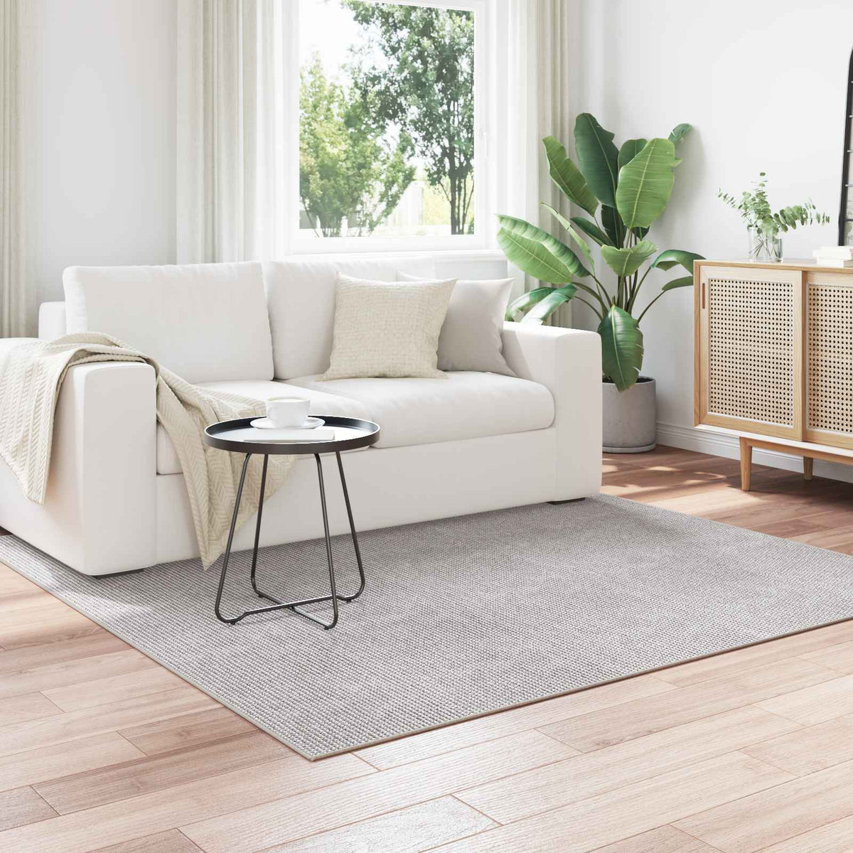 Indendørs tæppe LUGO Creme og grå 200 x 200 cm Polyester