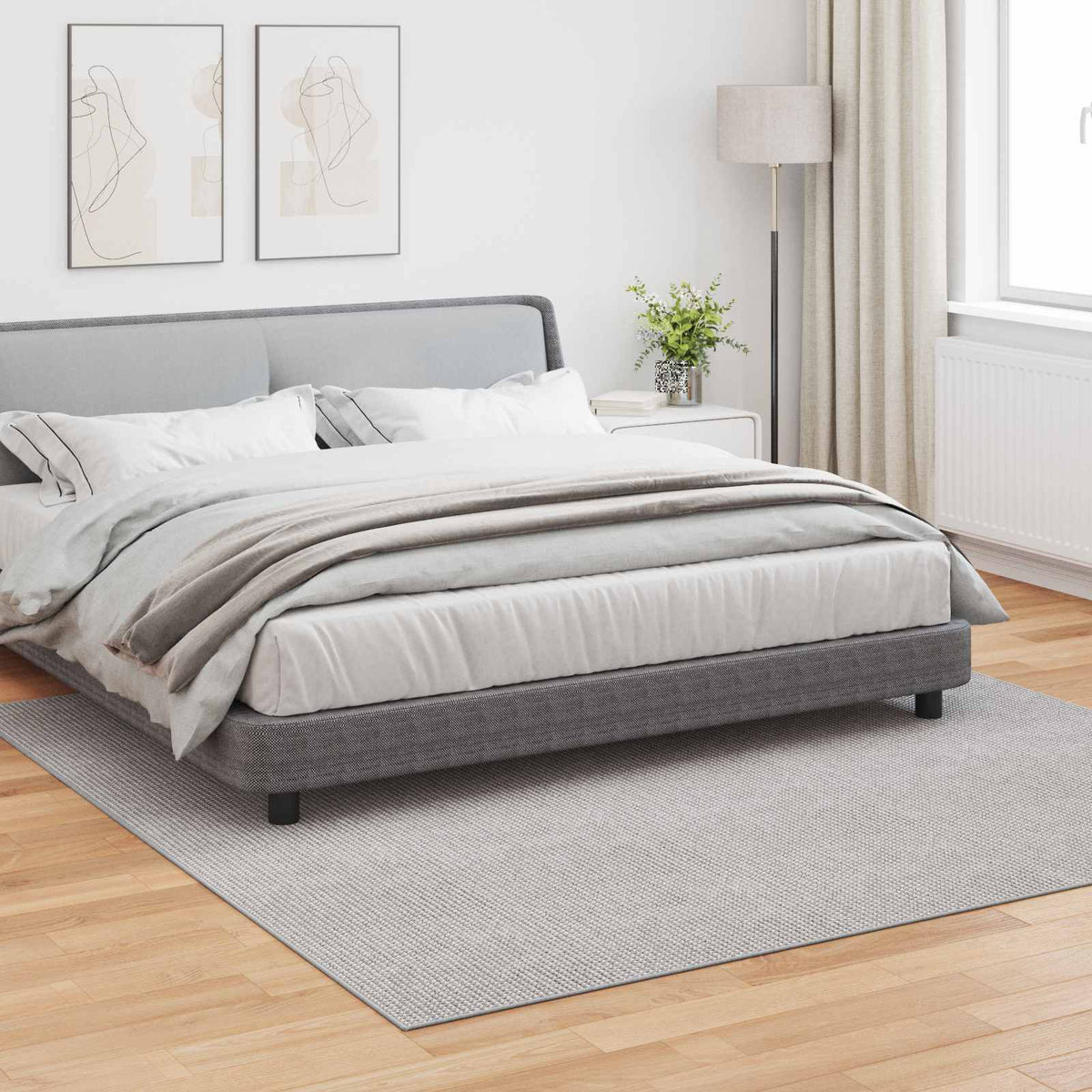 Indendørs tæppe LUGO Creme og grå 240 x 240 cm Polyester