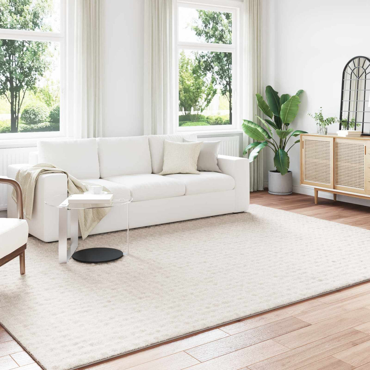 Områdetæpper SIROLO Cremefarvet 280 x 200 cm Polyester