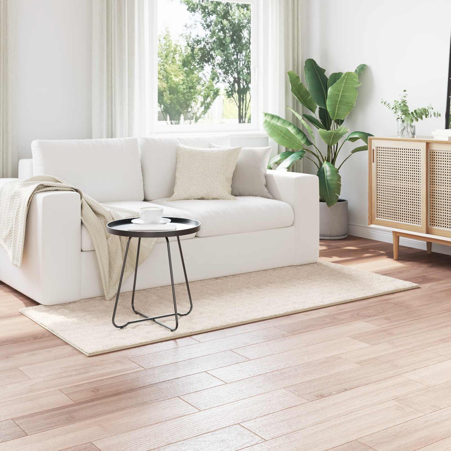 Områdetæpper Rektangulær SIROLO Beige 200 x 80 cm Polyester