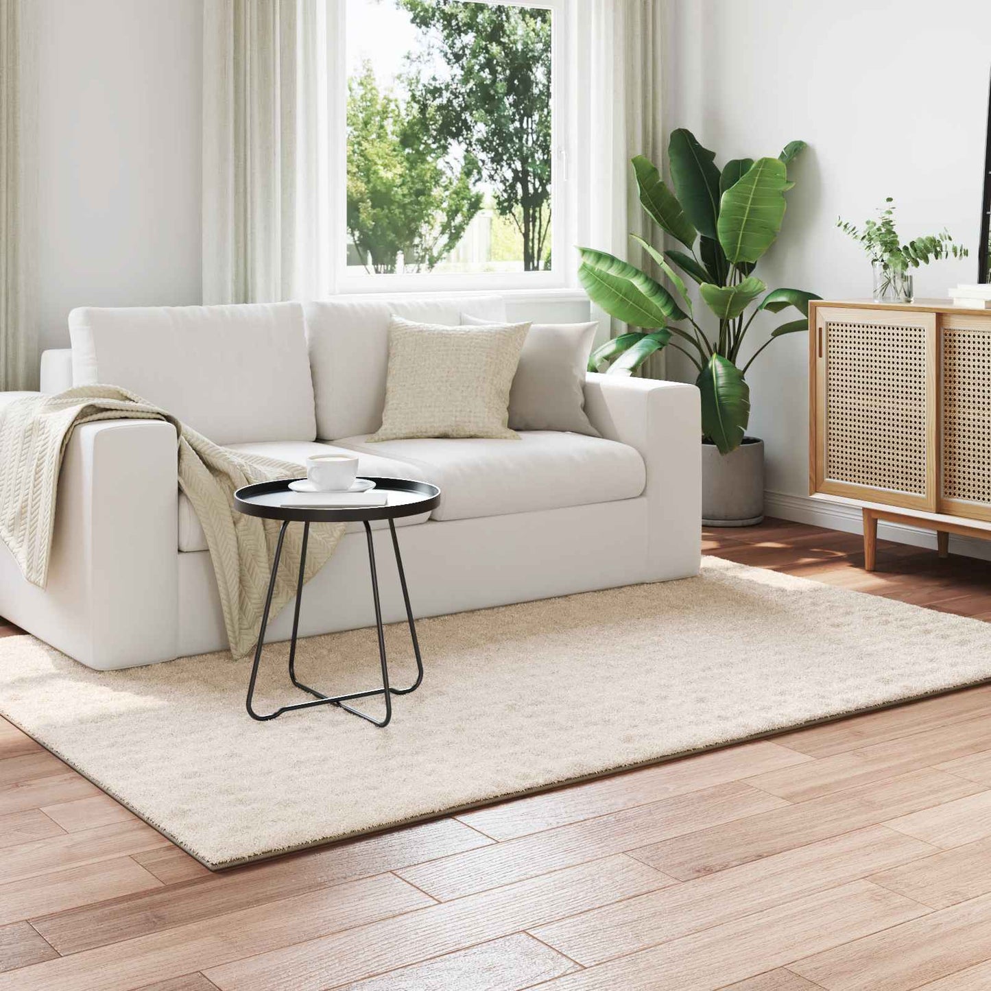 Områdetæpper Rektangulær SIROLO Beige 170 x 120 cm Polyester