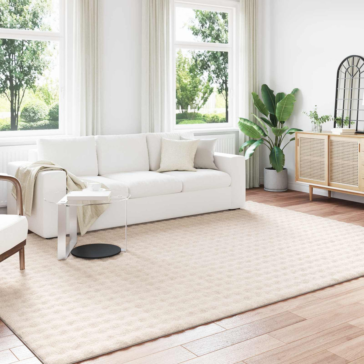Områdetæpper Rektangulær SIROLO Beige 280 x 200 cm Polyester
