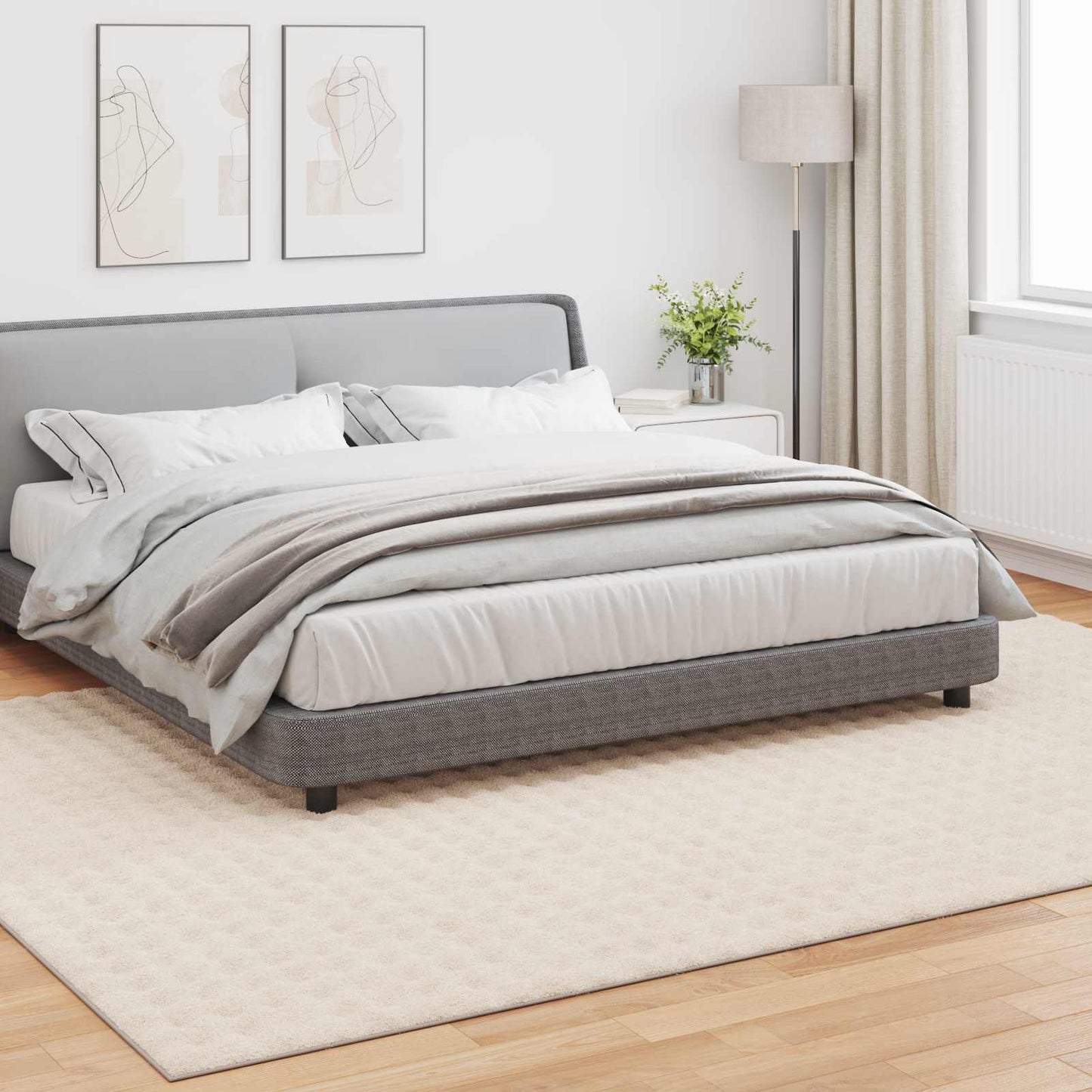 Områdetæpper Rektangulær SIROLO Beige 340 x 240 cm Polyester