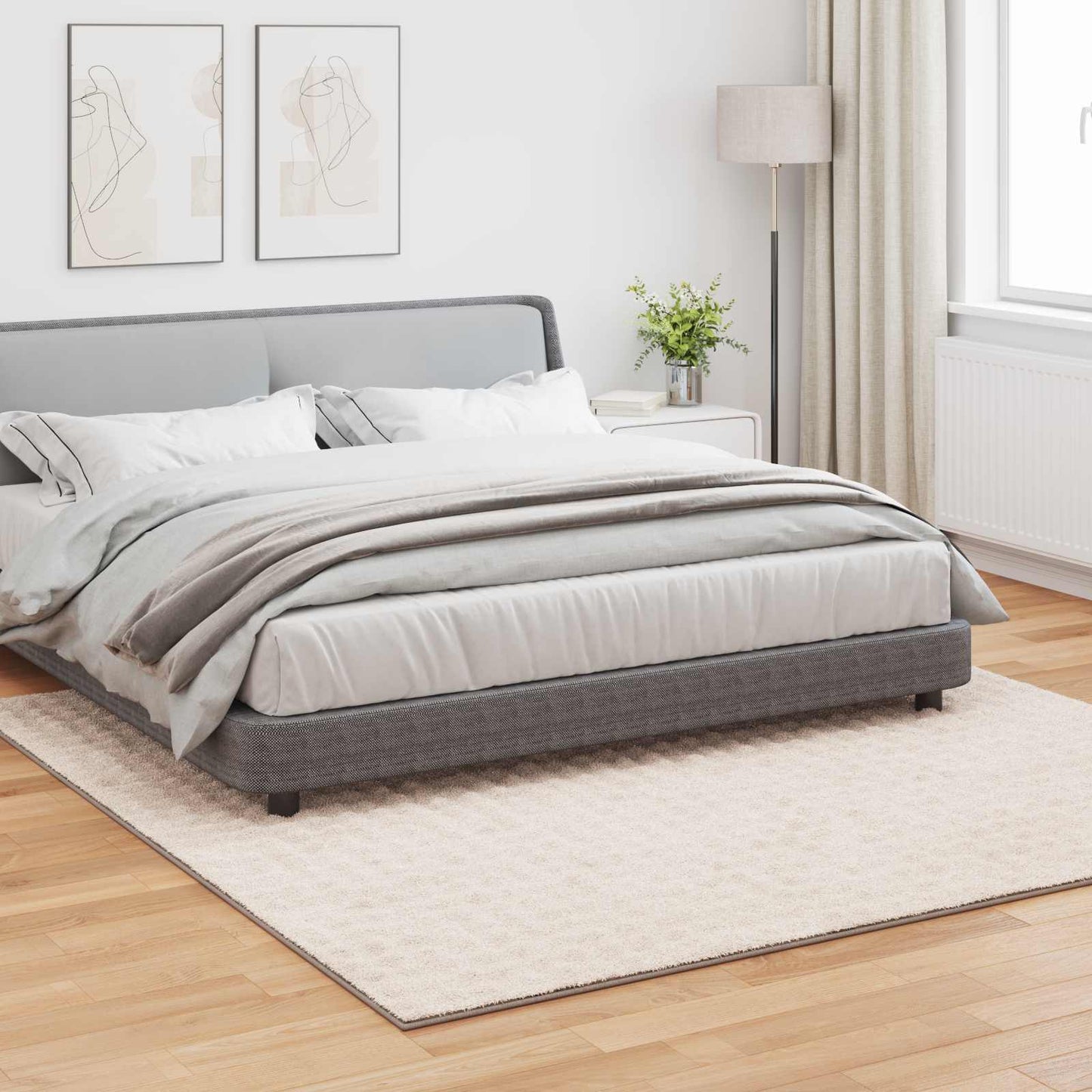 Områdetæpper Firkantet SIROLO Beige 240 x 240 cm Polyester