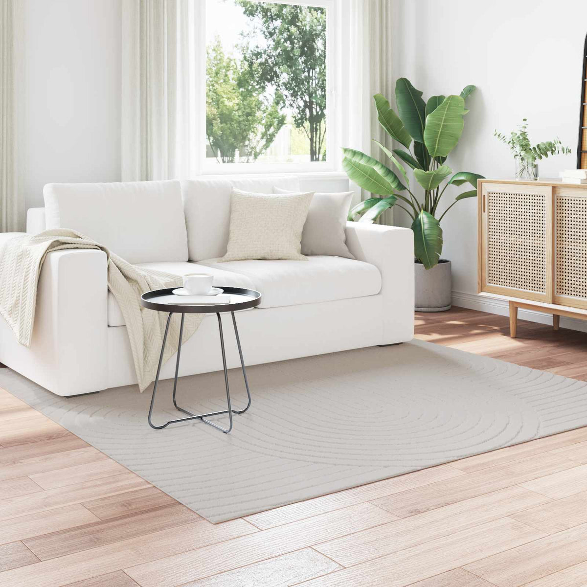 Områdetæpper SIROLO Sandfarvet 280 x 200 cm Polyester