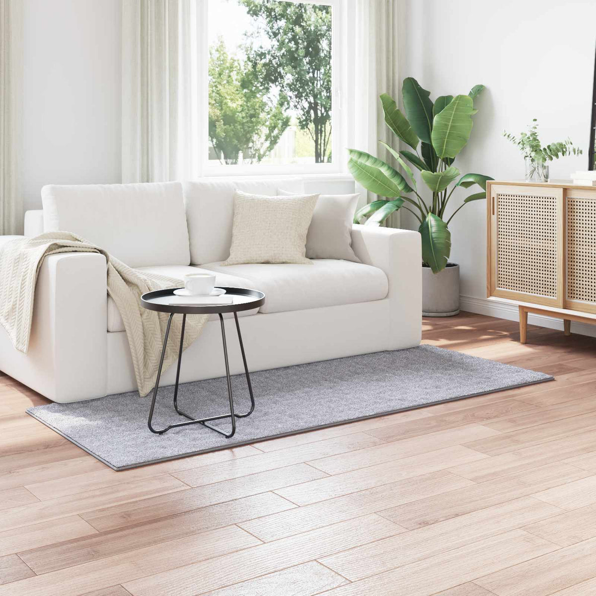Områdetæpper Rektangulær SIROLO Grå 200 x 80 cm Polyester