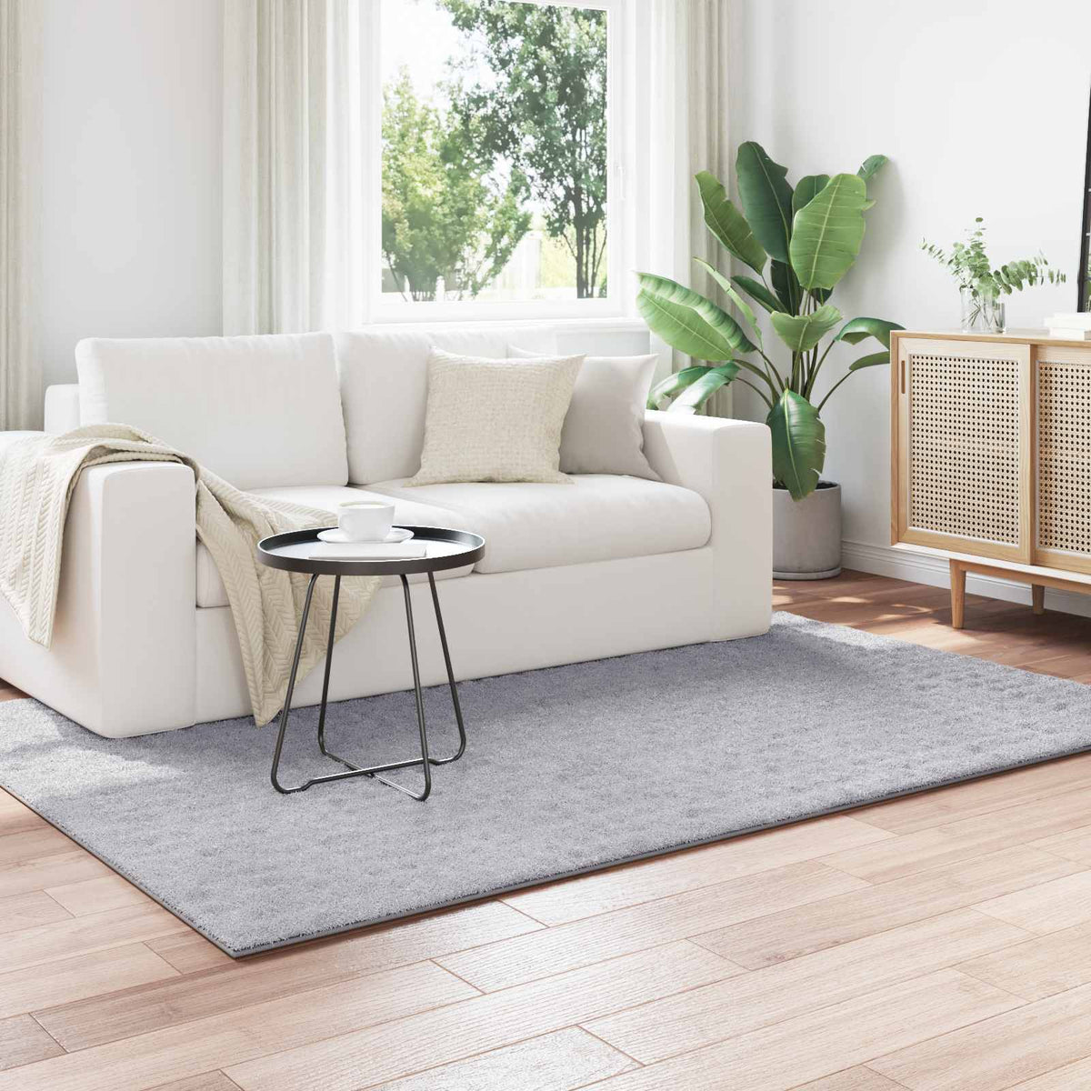 Områdetæpper Rektangulær SIROLO Grå 170 x 120 cm Polyester
