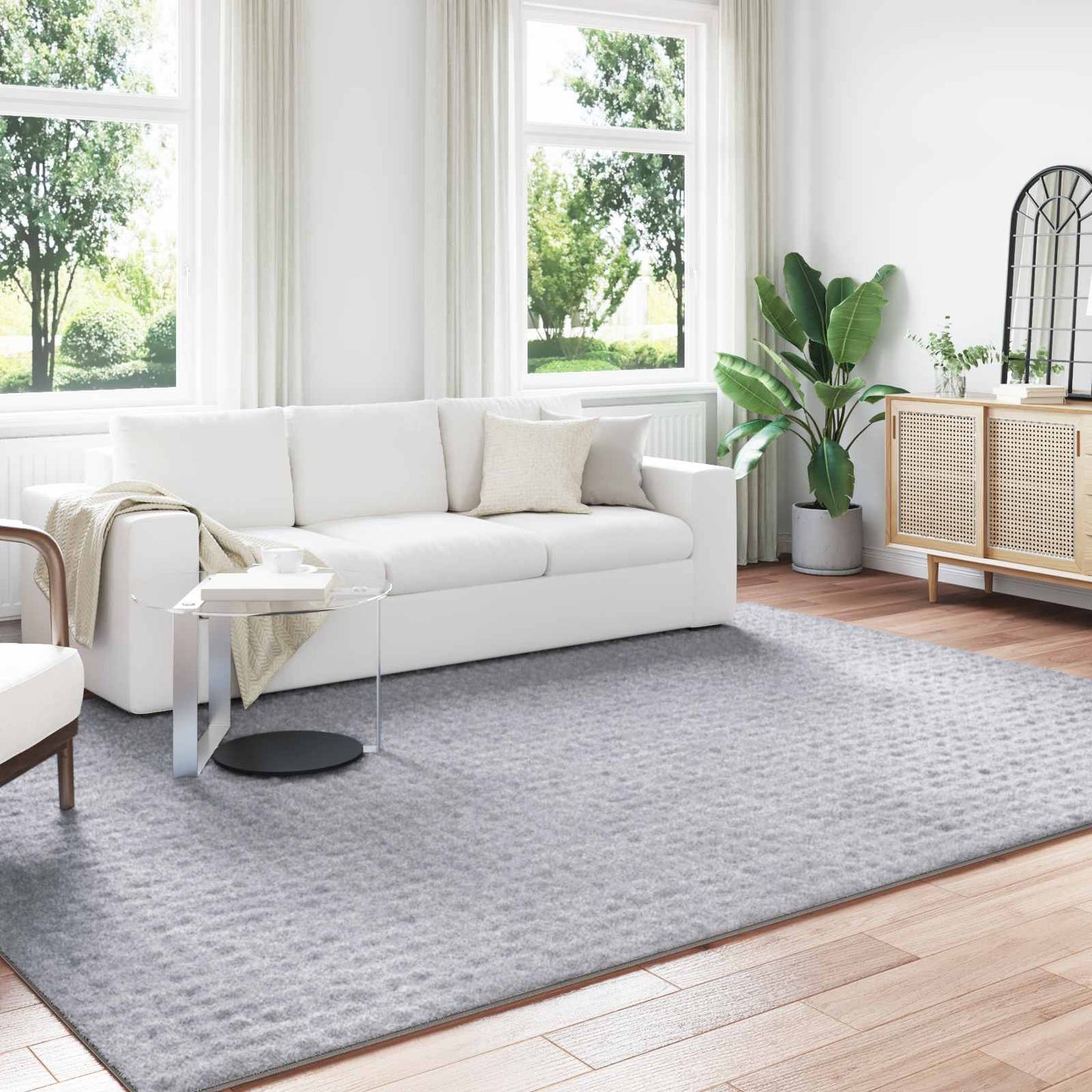 Områdetæpper Rektangulær SIROLO Grå 280 x 200 cm Polyester