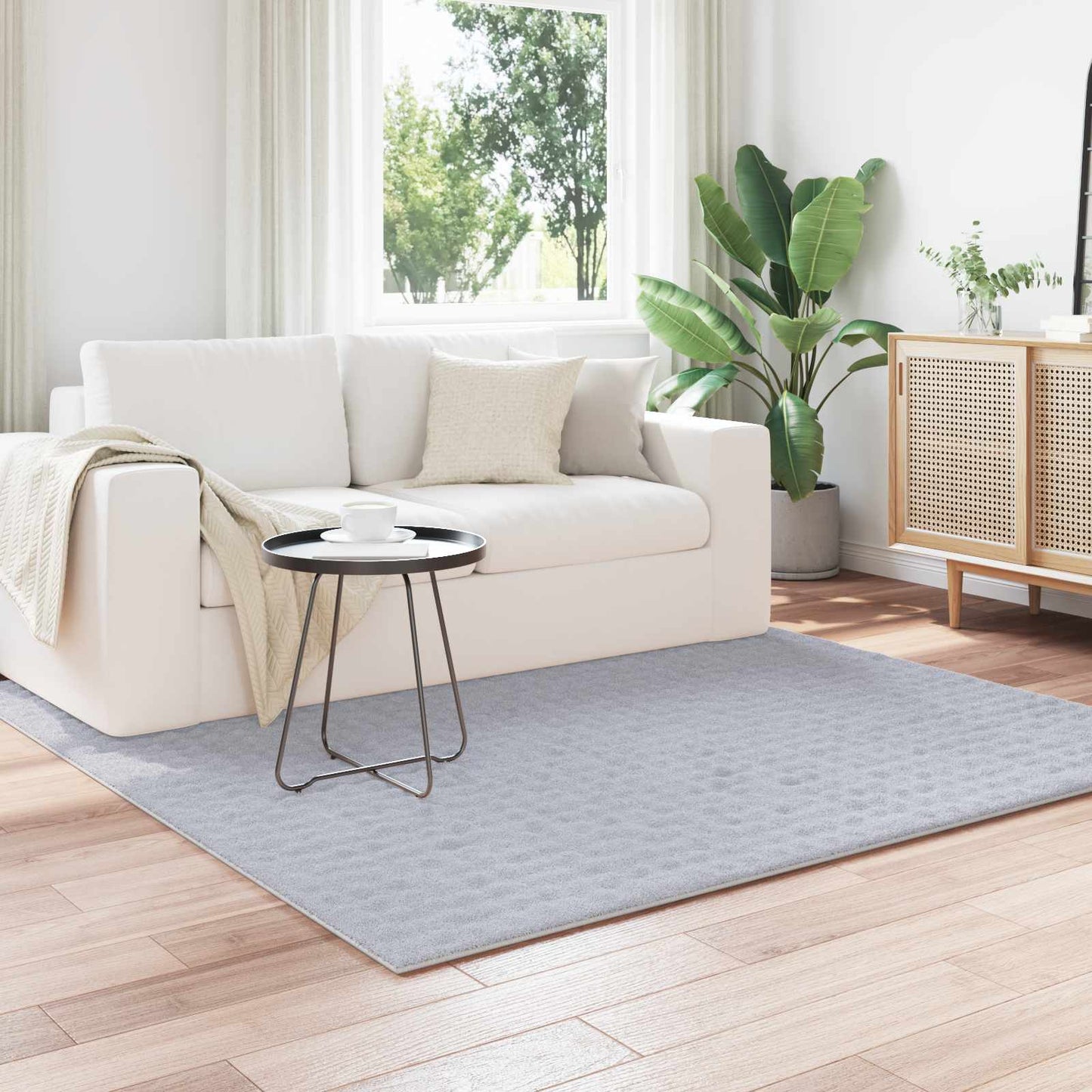 Områdetæpper Firkantet SIROLO Grå 200 x 200 cm Polyester