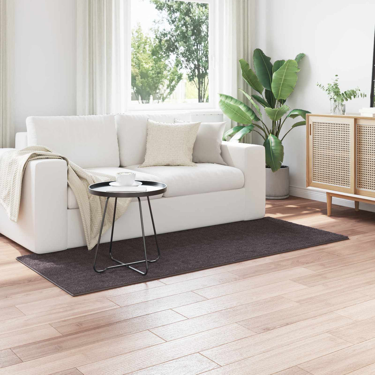 Områdetæpper Rektangulær SIROLO Antracit 150 x 80 cm Polyester