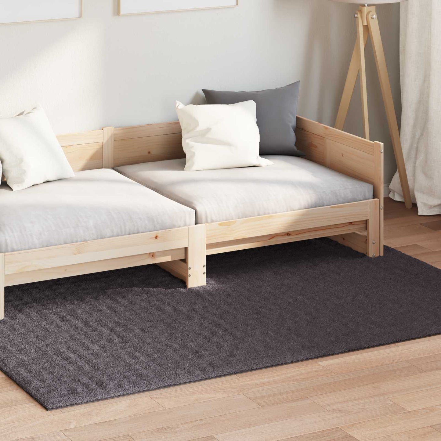 Områdetæpper Rektangulær SIROLO Antracit 200 x 140 cm Polyester