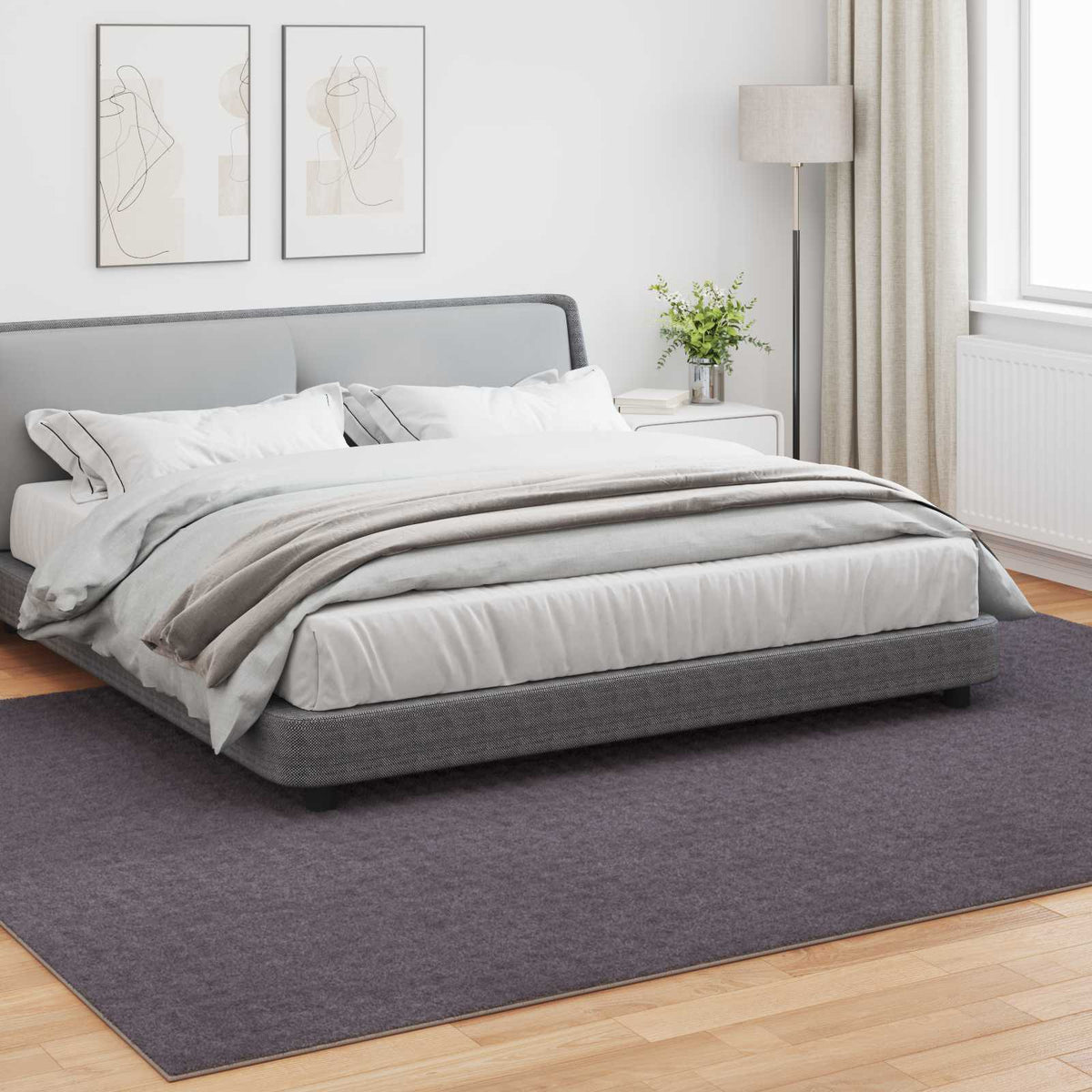 Områdetæpper Rektangulær SIROLO Antracit 340 x 240 cm Polyester