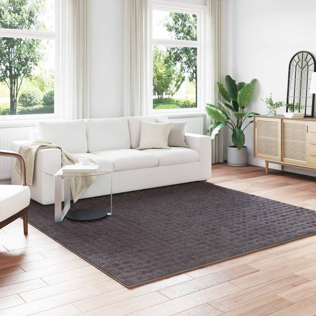 Områdetæpper Firkantet SIROLO Antracit 240 x 240 cm Polyester