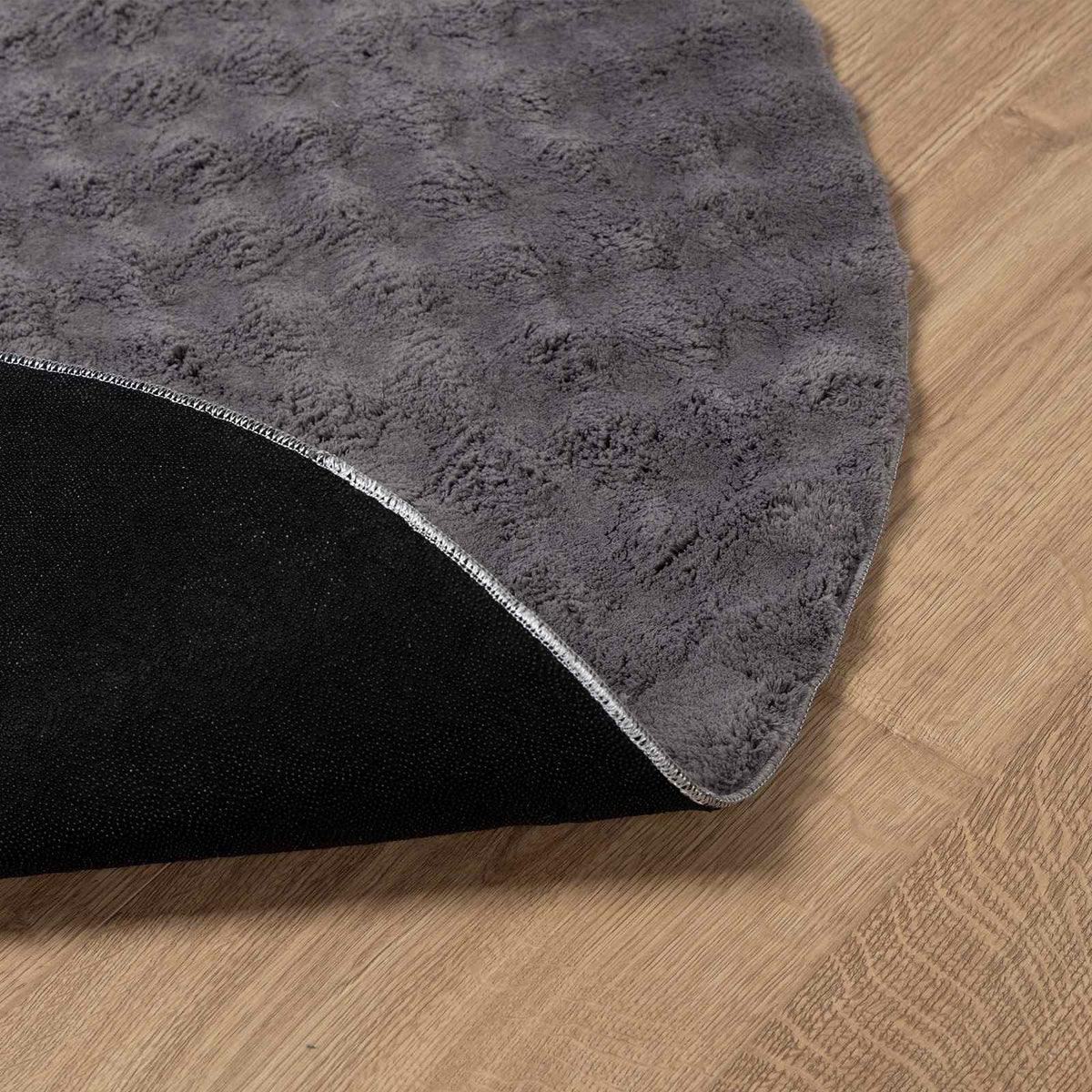 Områdetæpper Rund SIROLO Antracit Ø 120 CM Polyester