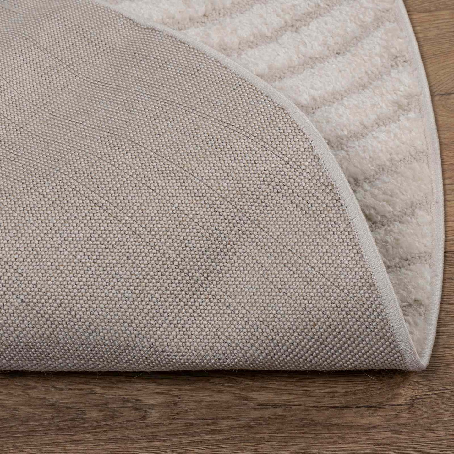 Indendørs tæppe GALATI Cremefarvet Ø 120 CM Polyester