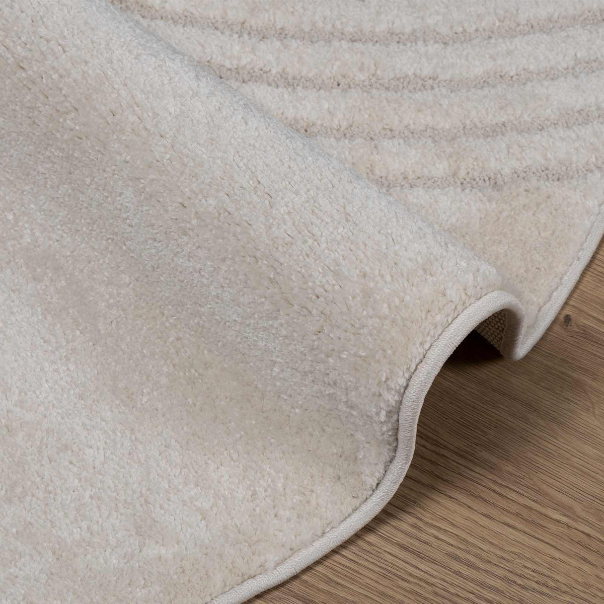 Indendørs tæppe GALATI Cremefarvet Ø 120 CM Polyester
