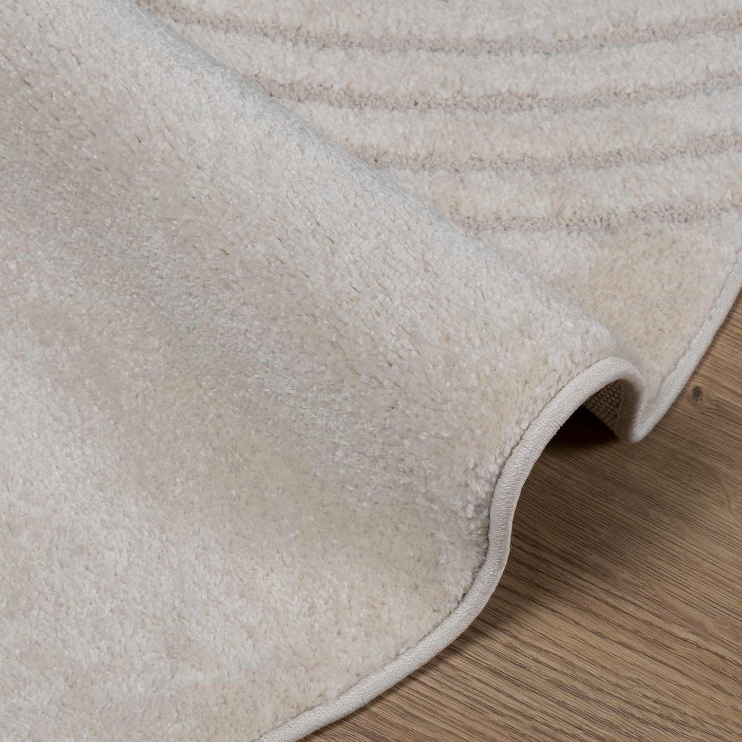 Indendørs tæppe GALATI Cremefarvet Ø 160 CM Polyester