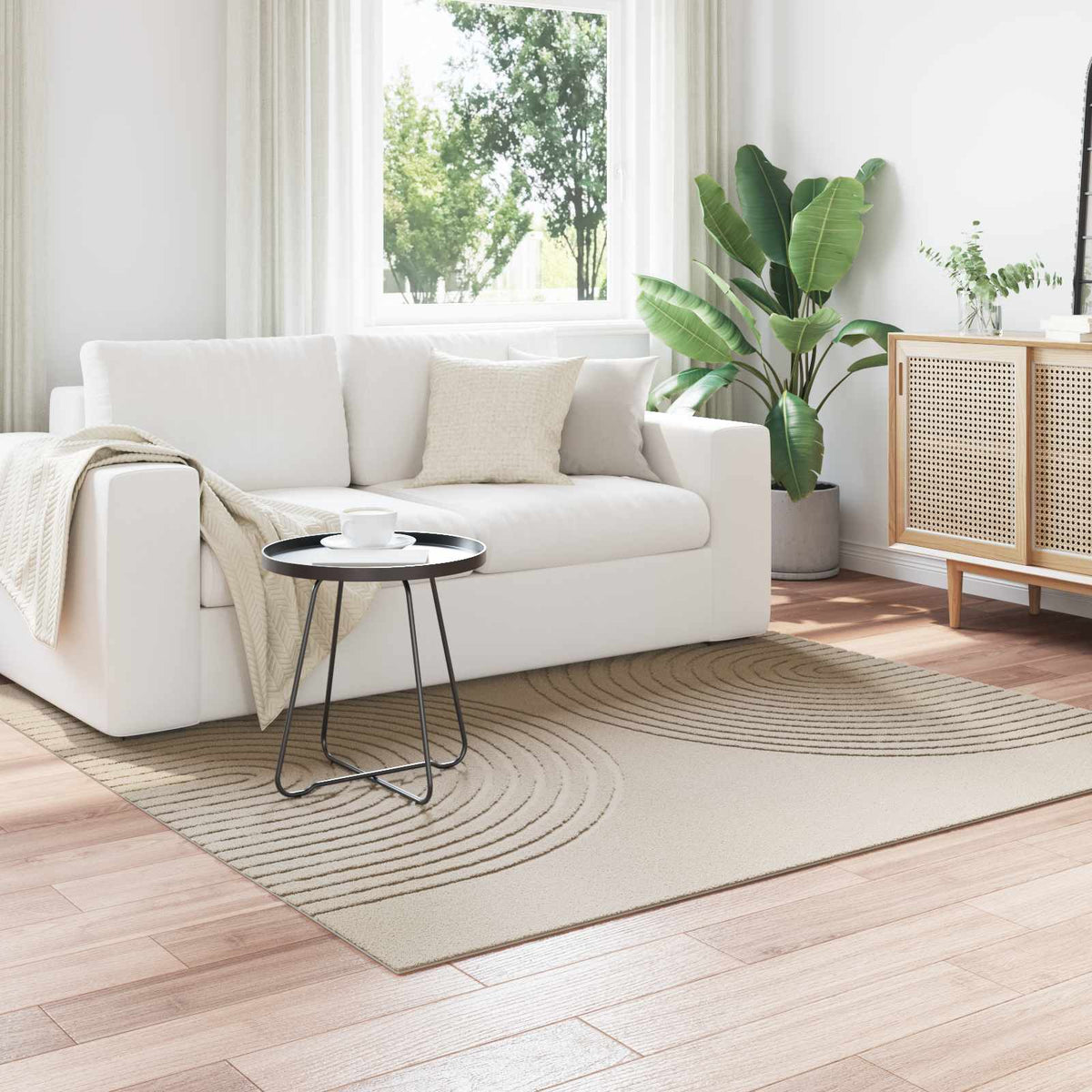 Indendørs tæppe GALATI Beige 120 x 120 cm Polyester