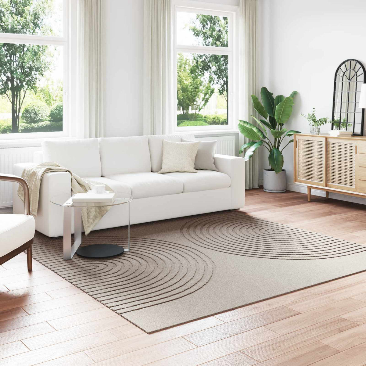 Indendørs tæppe GALATI Beige 240 x 240 cm Polyester