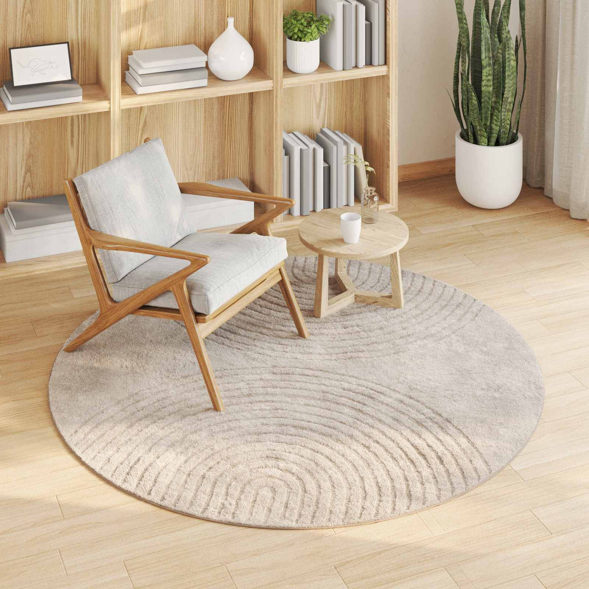 Indendørs tæppe GALATI Beige Ø 160 CM Polyester