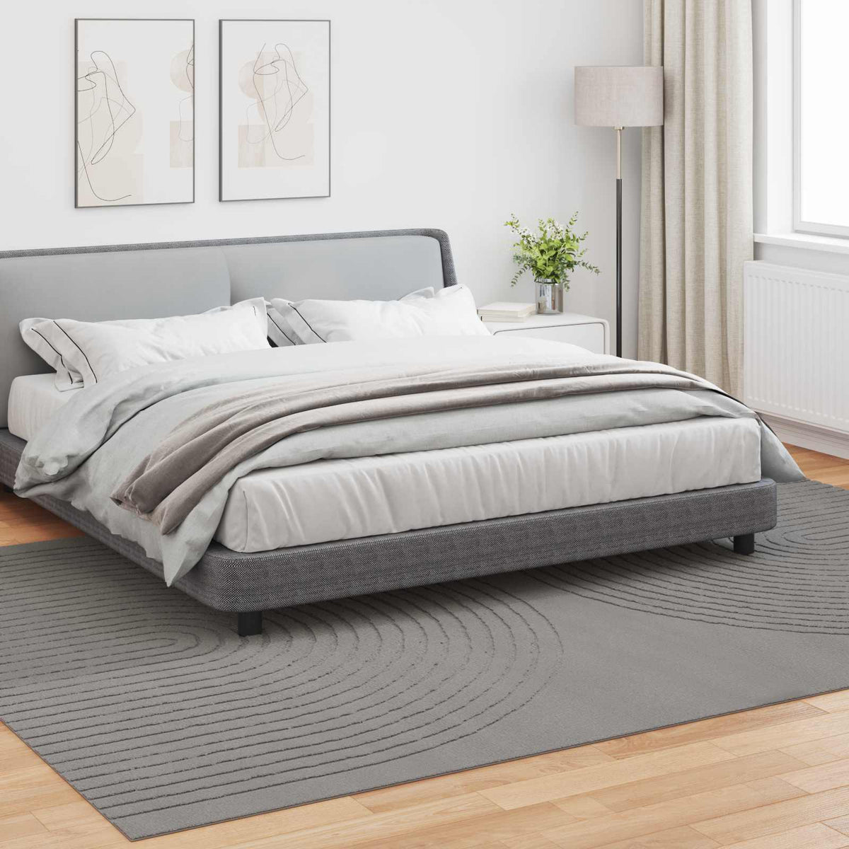 Indendørs tæppe GALATI Grå 280 x 200 cm Polyester