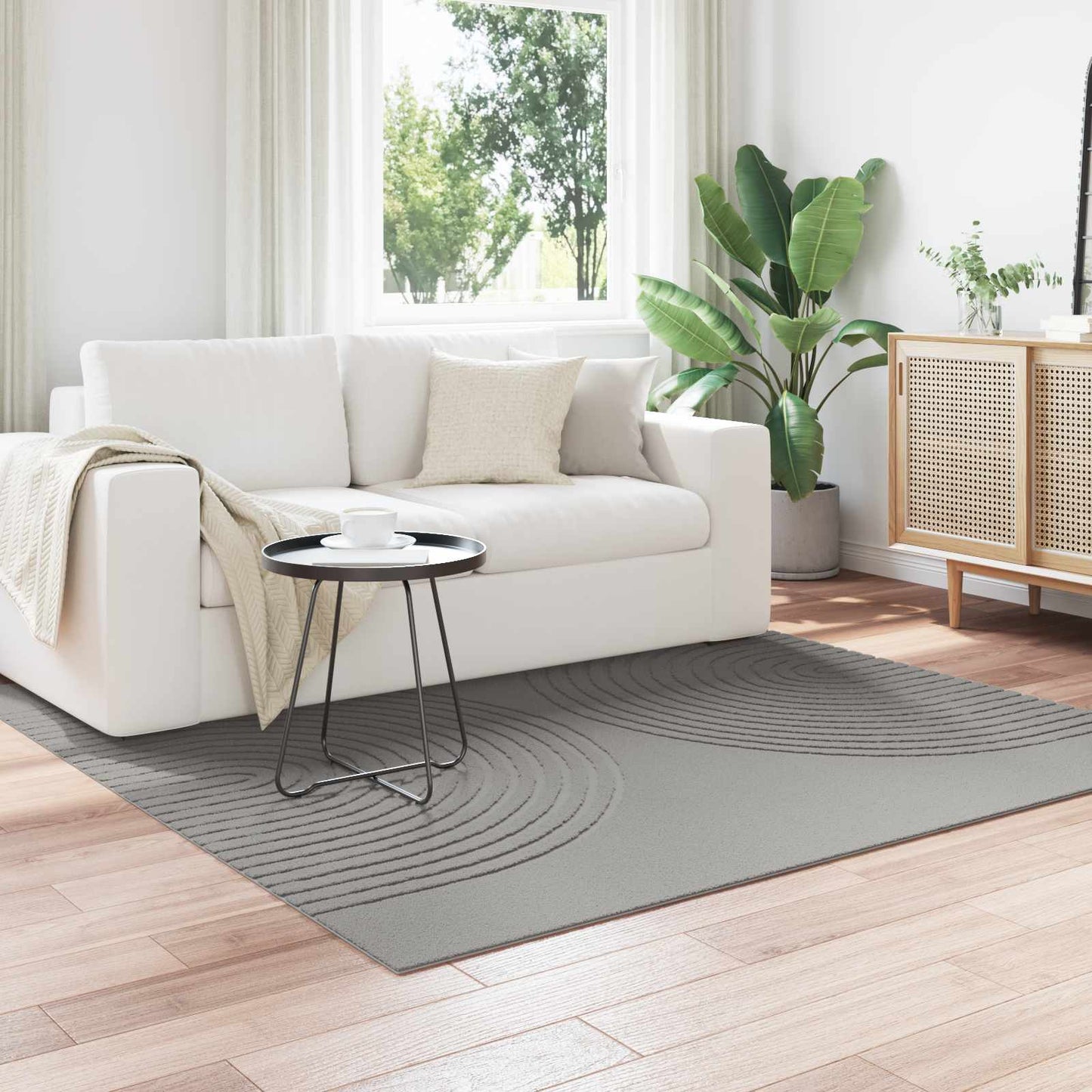 Indendørs tæppe GALATI Grå 200 x 200 cm Polyester