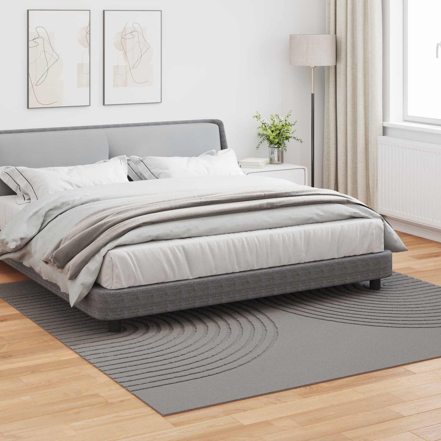 Indendørs tæppe GALATI Grå 240 x 240 cm Polyester