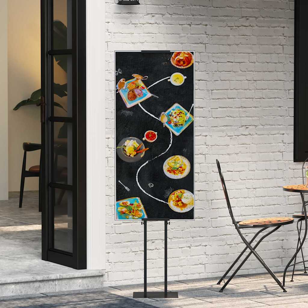 Messeskærme 2 stk. Sort 30 x 23,5 x 210 cm Stål