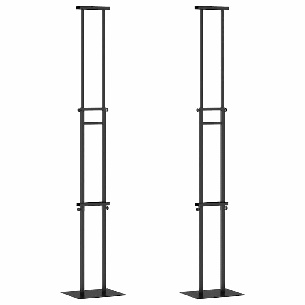 Messeskærme 2 stk. Sort 30 x 23,5 x 210 cm Stål