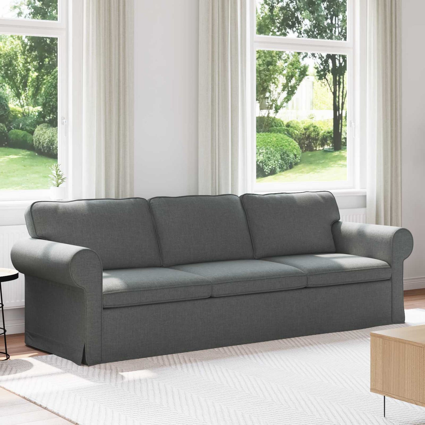 Sofa Mørkegrå 245 x 82 x 80 cm Stof