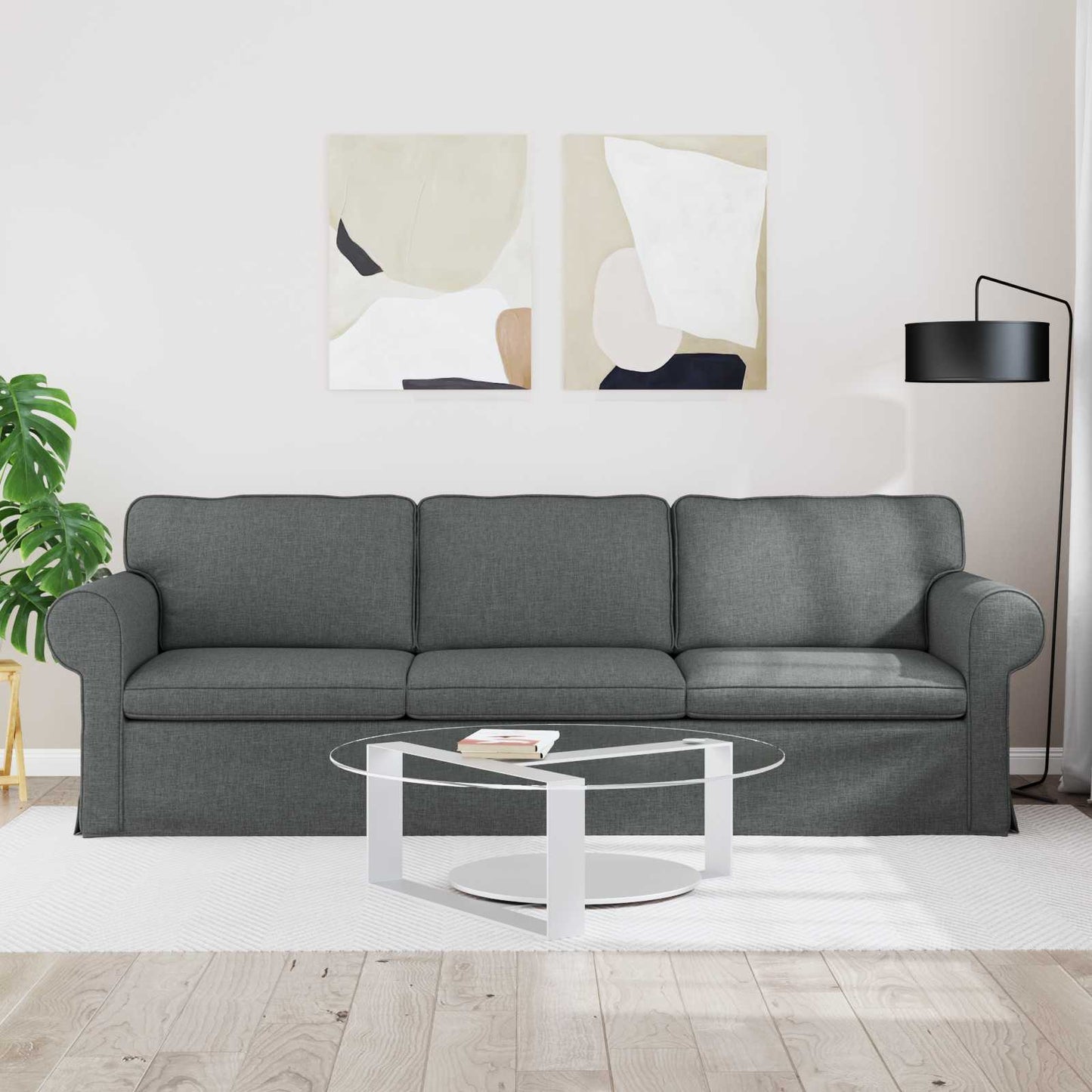 Sofa Mørkegrå 245 x 82 x 80 cm Stof