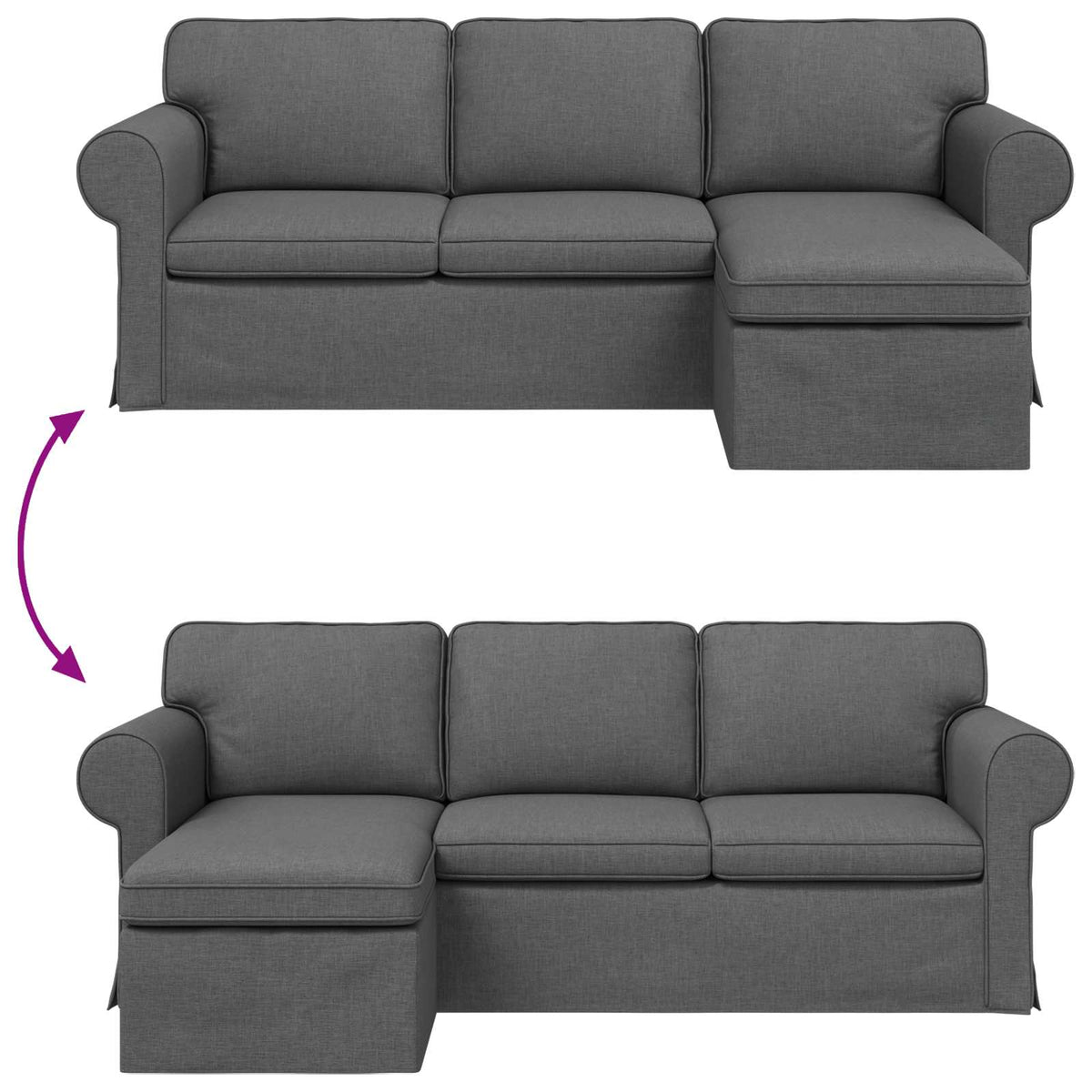 Sofa Mørkegrå 215 x 138 x 80 cm Stof