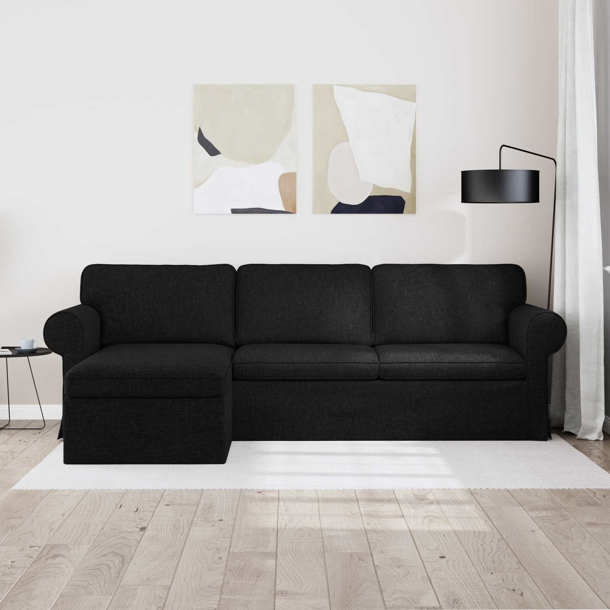 Sofa Sort 245 x 138 x 80 cm Stof