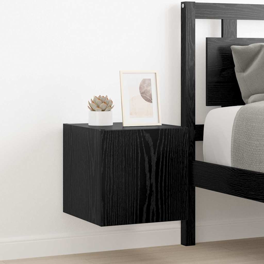 TV vægskab 30,5 x 35 x 30 cm Sort eg Konstrueret træ