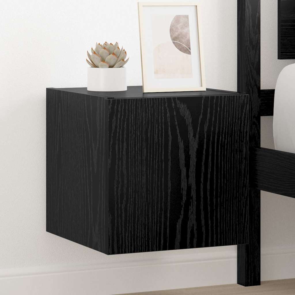 TV vægskab 30,5 x 35 x 30 cm Sort eg Konstrueret træ