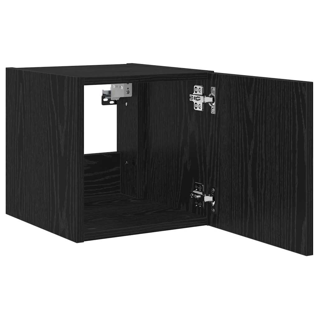 TV vægskab 30,5 x 35 x 30 cm Sort eg Konstrueret træ