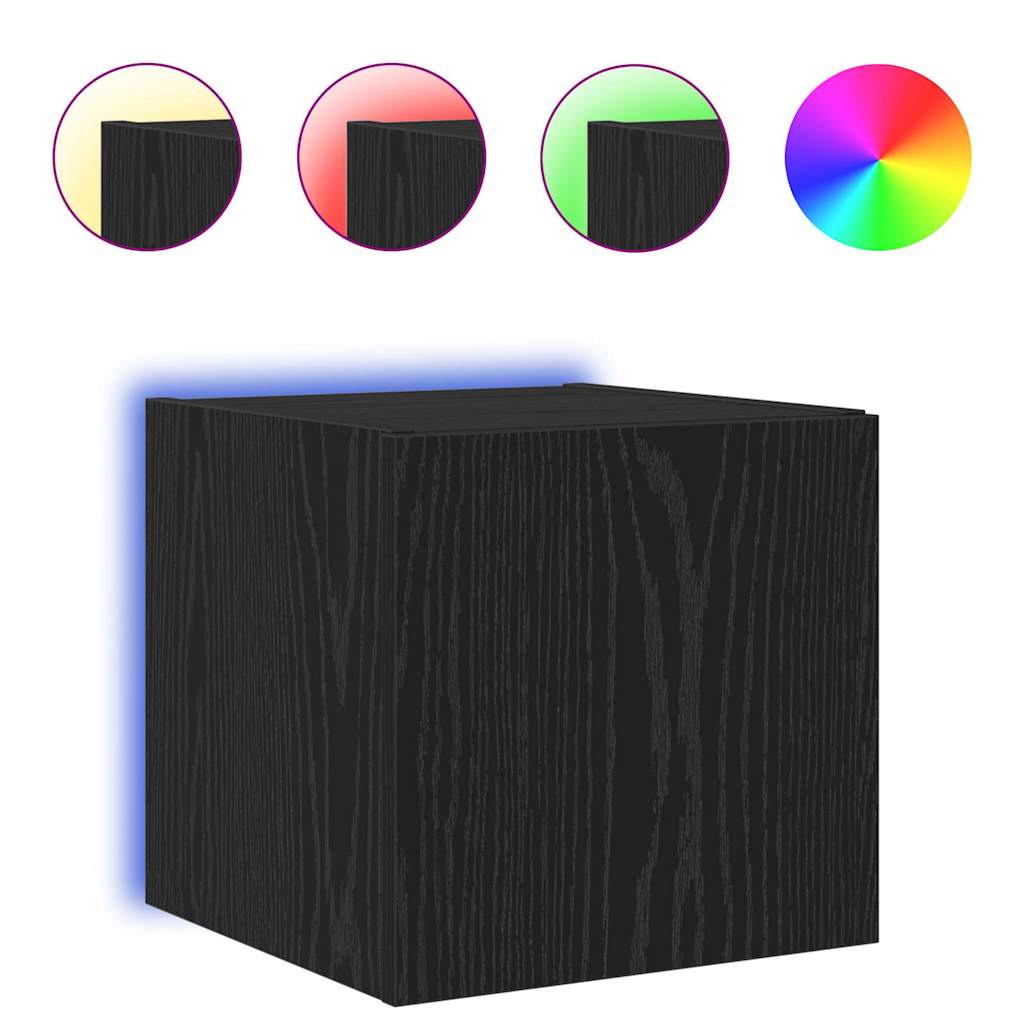 TV vægskab 30,5 x 35 x 30 cm Sort eg Konstrueret træ