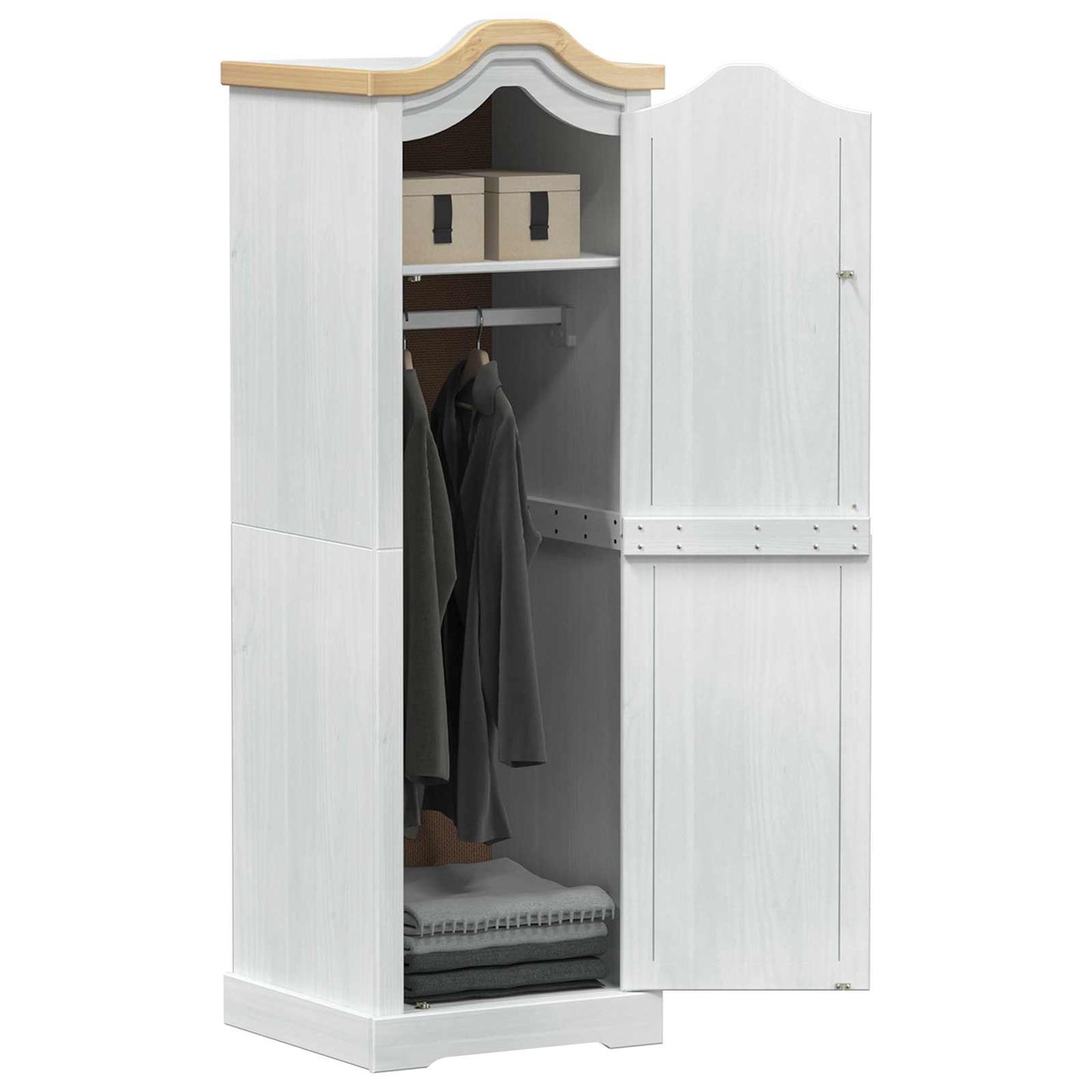 Garderober Hvid 55 x 52 x 170 cm Massiv fyrretræ