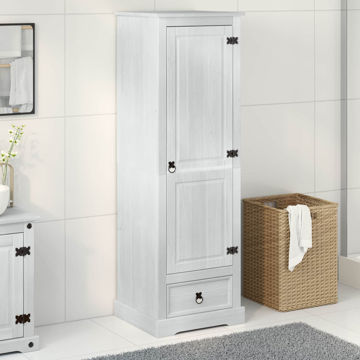 Garderober Hvid 55 x 50 x 170 cm Massiv fyrretræ