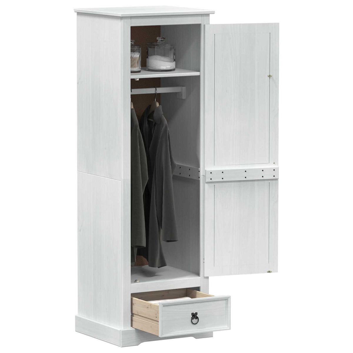Garderober Hvid 55 x 50 x 170 cm Massiv fyrretræ